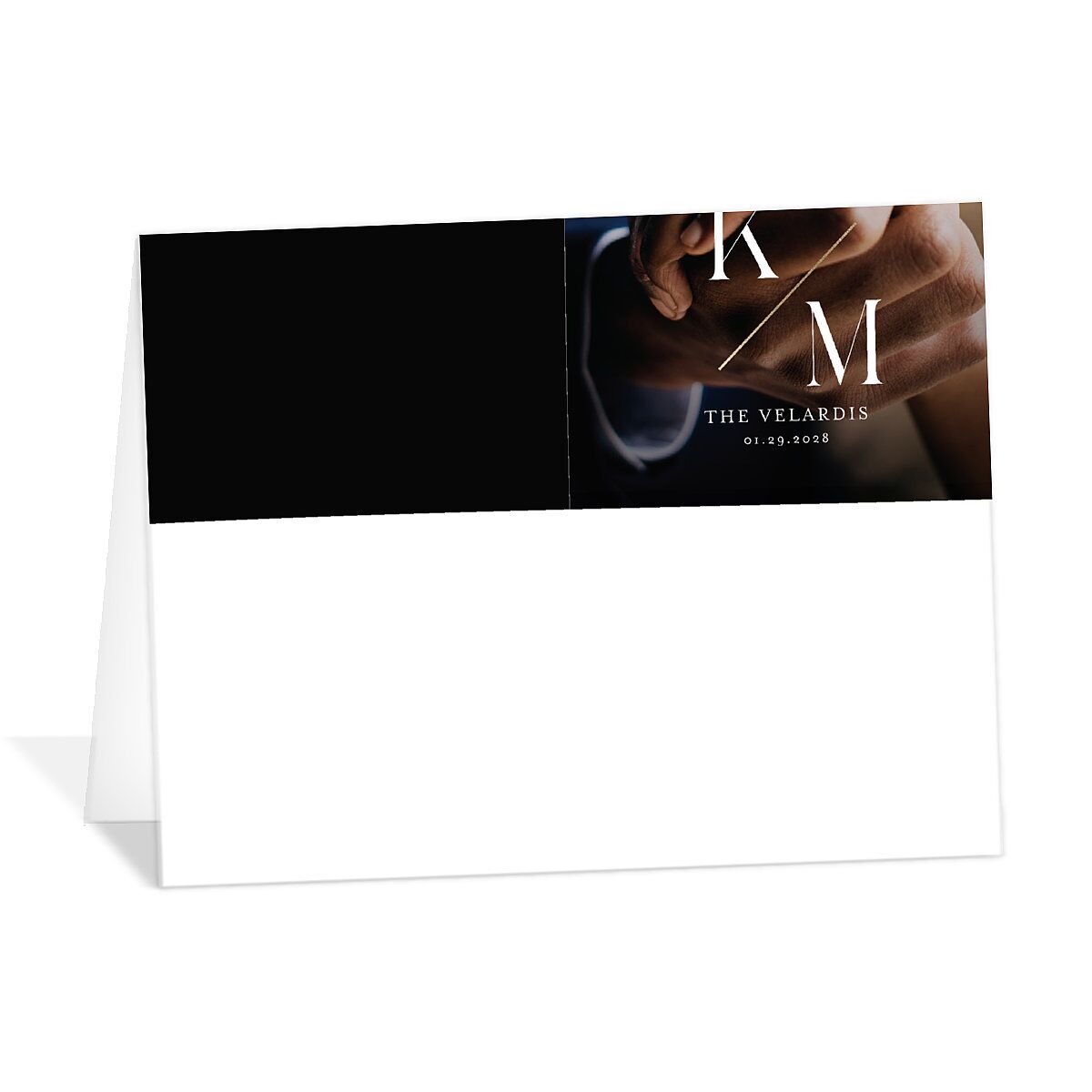 Monogram Slant Foil Thank You Cards