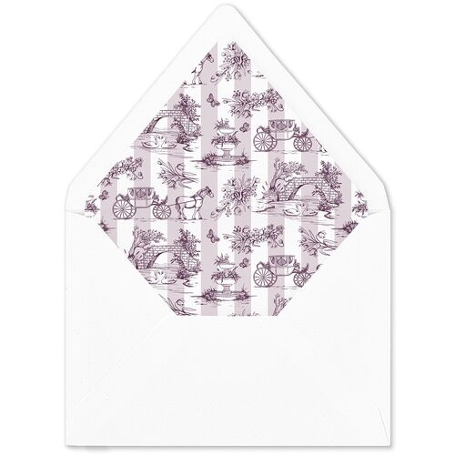 Elegant Antique Toile Frame Euro Envelope Liners Bordeaux Luxe