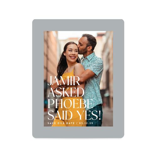 Big Yes Save The Date Magnets Slate Magnet Paper