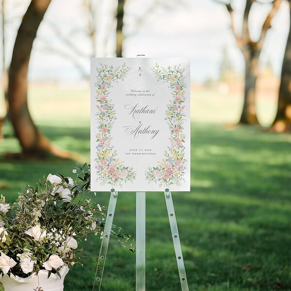 Glamorous Regency Garden Standard Welcome Sign Medium by Bridgerton Sage Standard Indoor Foam Core M Welcome