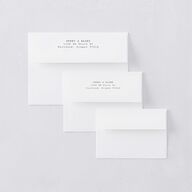 Vintage Script Save the Date Petite Card Envelopes White Pure White Both Recipient and Return Addresses Signature Standard