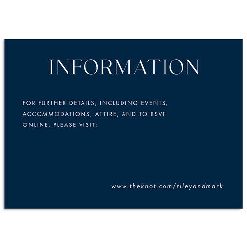 Modern Contrast Wedding Enclosure Cards Navy Signature