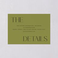 Modern Initials Wedding Event Detail Cards Olive Signature Standard