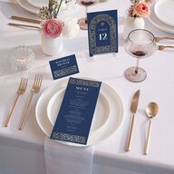 Jewish Chuppah Menus Gold Maritime Signature