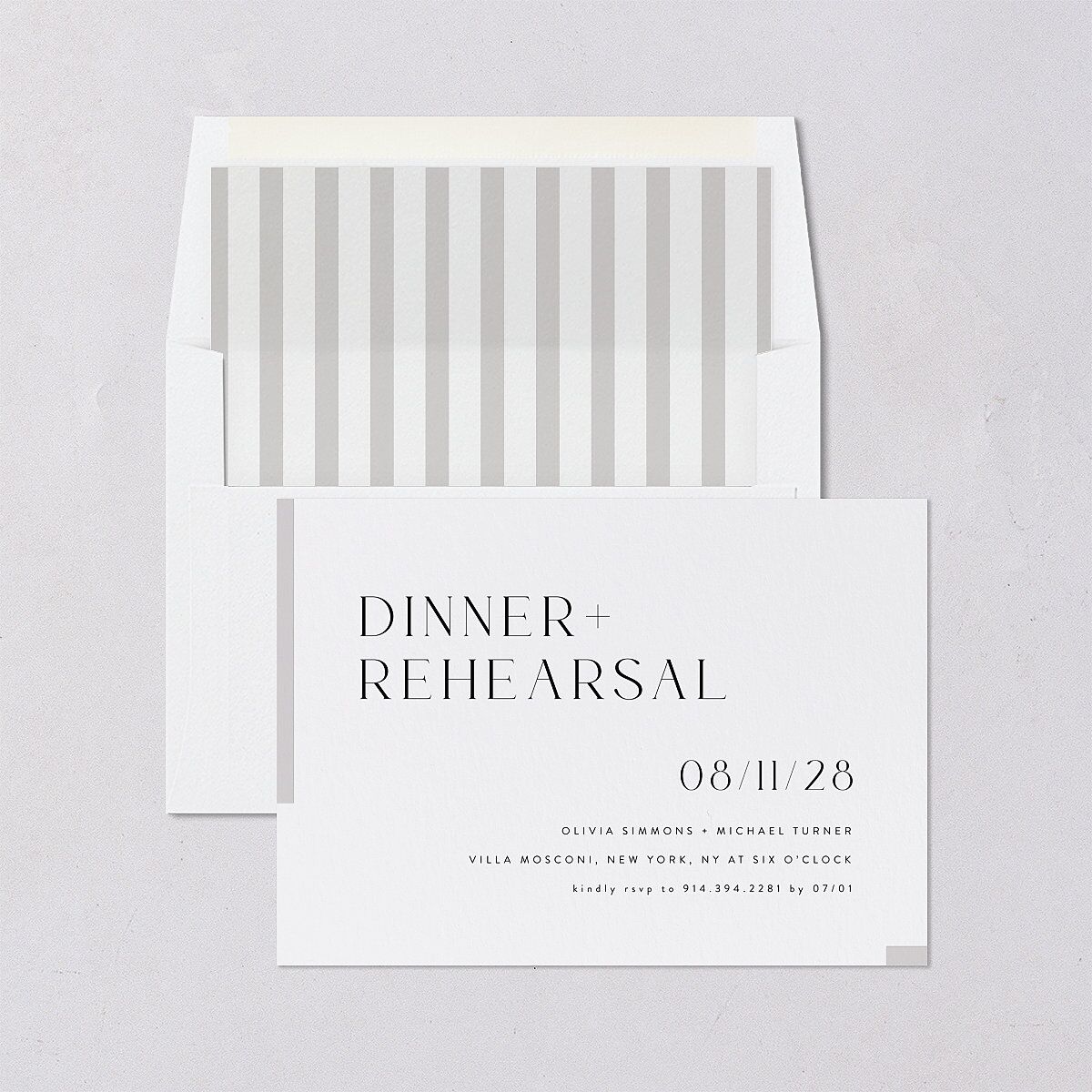 Bar Accent Rehearsal Dinner Invitations — view 4