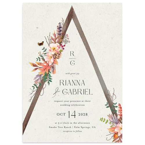 Bohemian Altar Wedding Invitations Fawn Signature Blank No Standard
