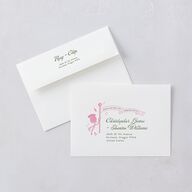 Whimsical Retro Cartoon Wedding Invitations Candy Pink Signature Blank No Standard