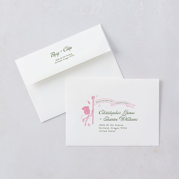 Whimsical Retro Cartoon Wedding Invitations Candy Pink Signature Blank No Standard