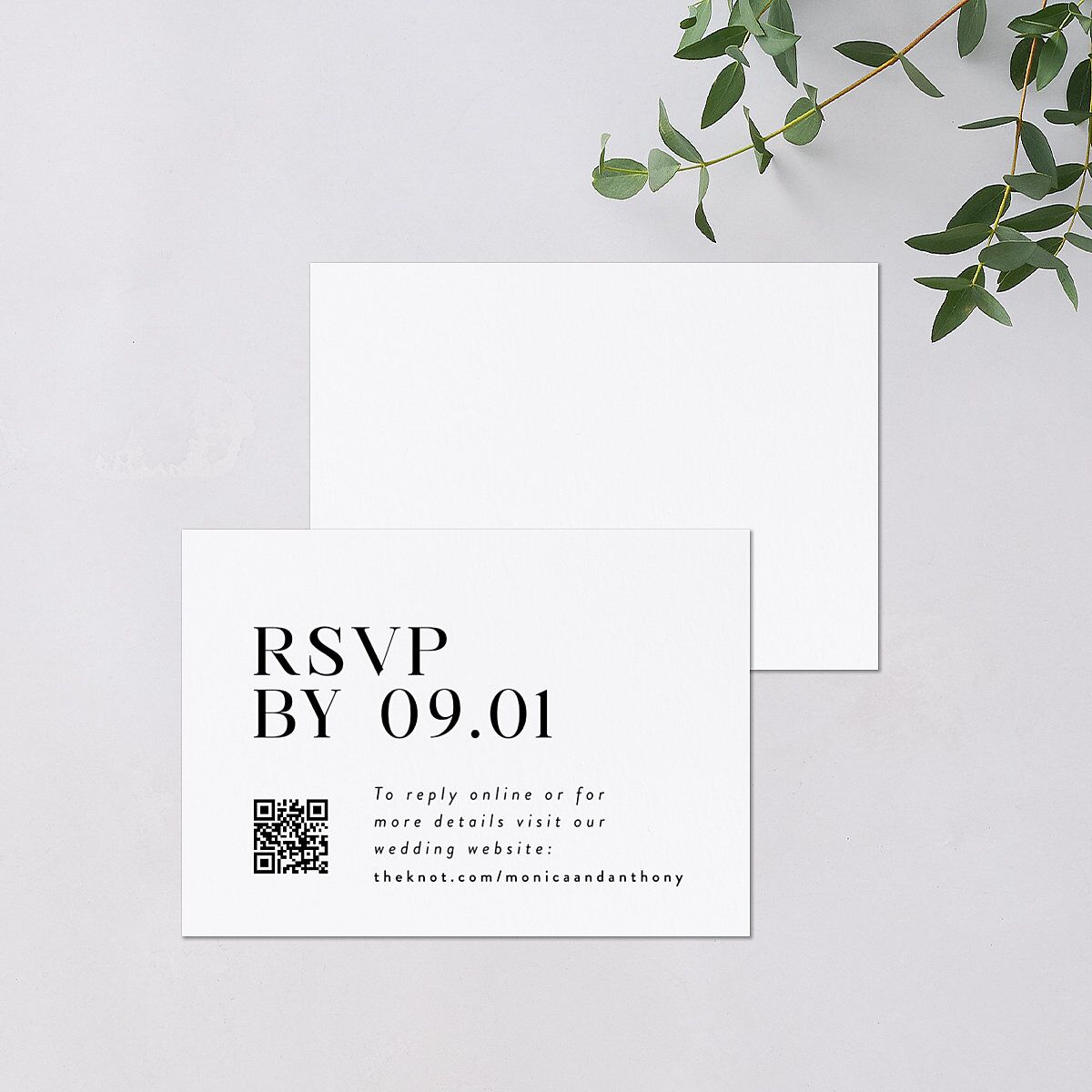 Simple Editorial Photo QR Code RSVP Cards Pure White Signature Standard