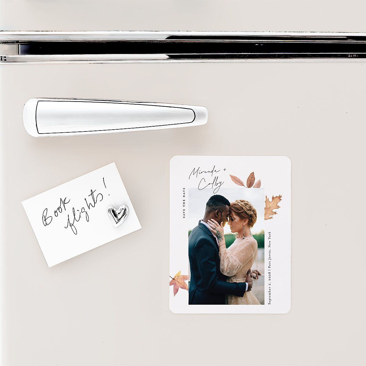 Falling Leaves Save The Date Magnets Chestnut Magnet Paper