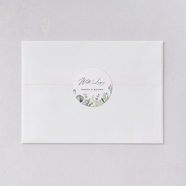 Shining Greenery Wedding Stickers Off-White Circle