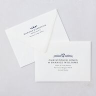Papel Picado De Mexico Bridal Shower Invitation Euro Envelopes White Navy Both Recipient and Return Addresses Luxe Signature