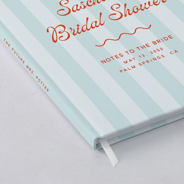 Cabana Stripes Bridal Shower Guest Books Pastel Blue