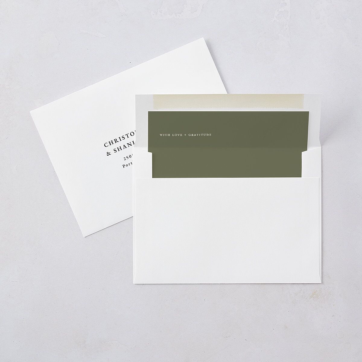 Scripted Thanks Envelope Liners Pure White Standard