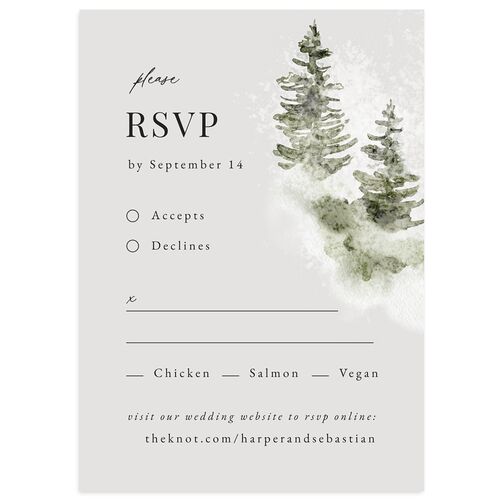 Snowy Mountainside Wedding Response Cards Thyme Signature Standard