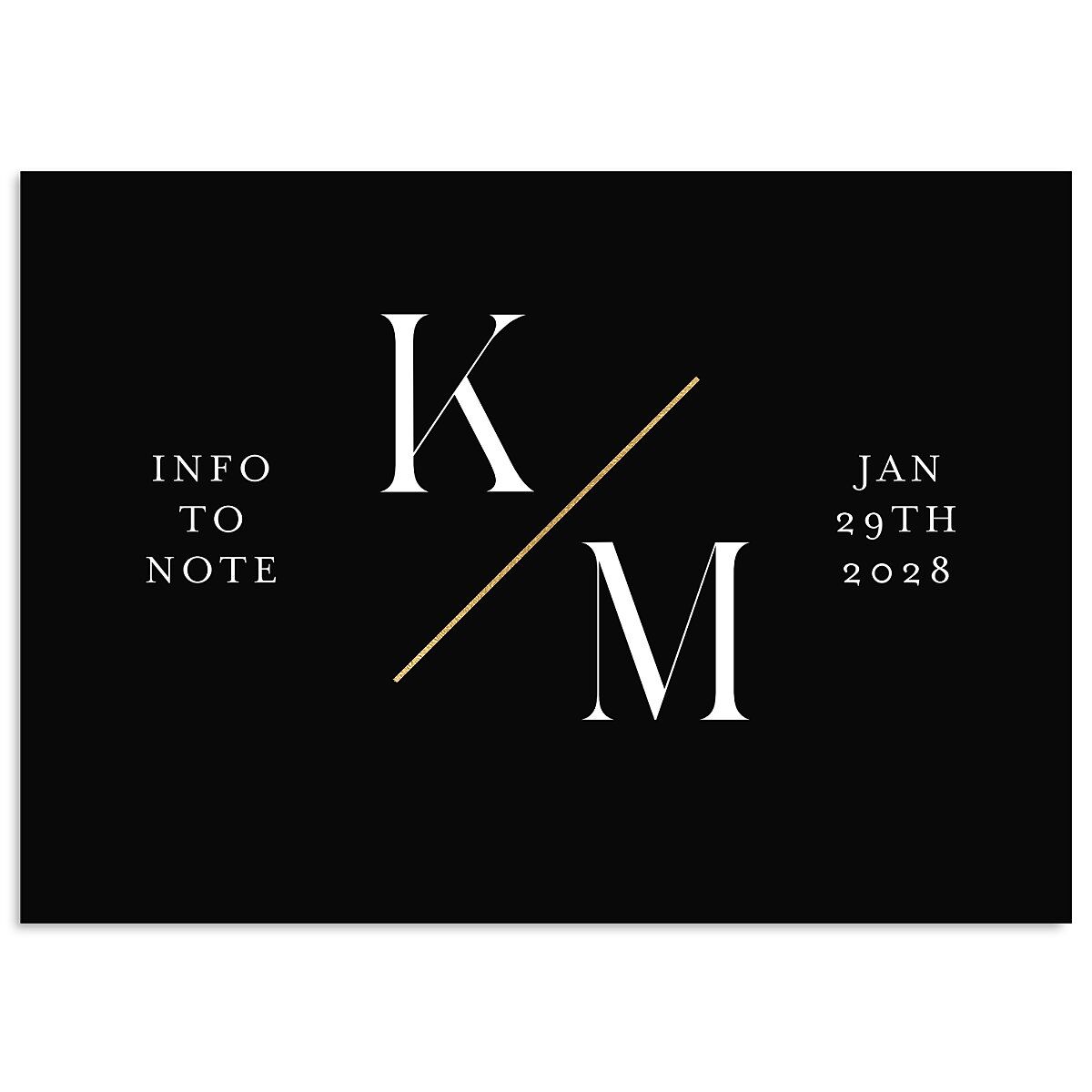 Monogram Slant Foil Wedding Enclosure Cards