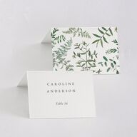 Delicate Greenery Place Cards Pure White Signature