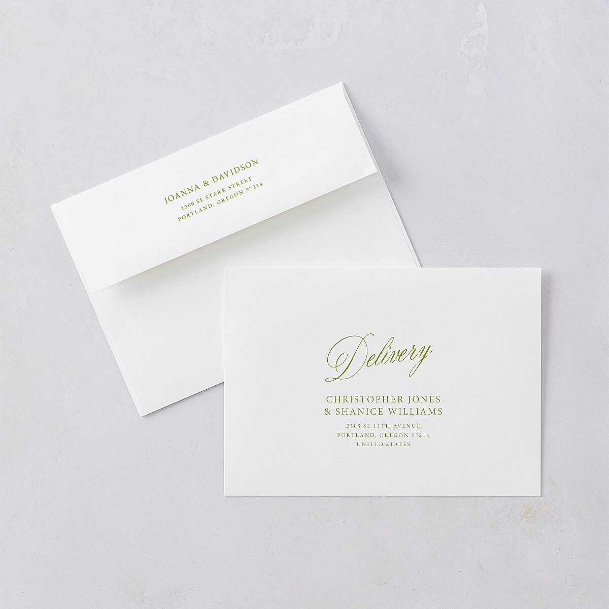 We're Getting Married Wedding Invitations Deep Olive Signature Blank No Standard