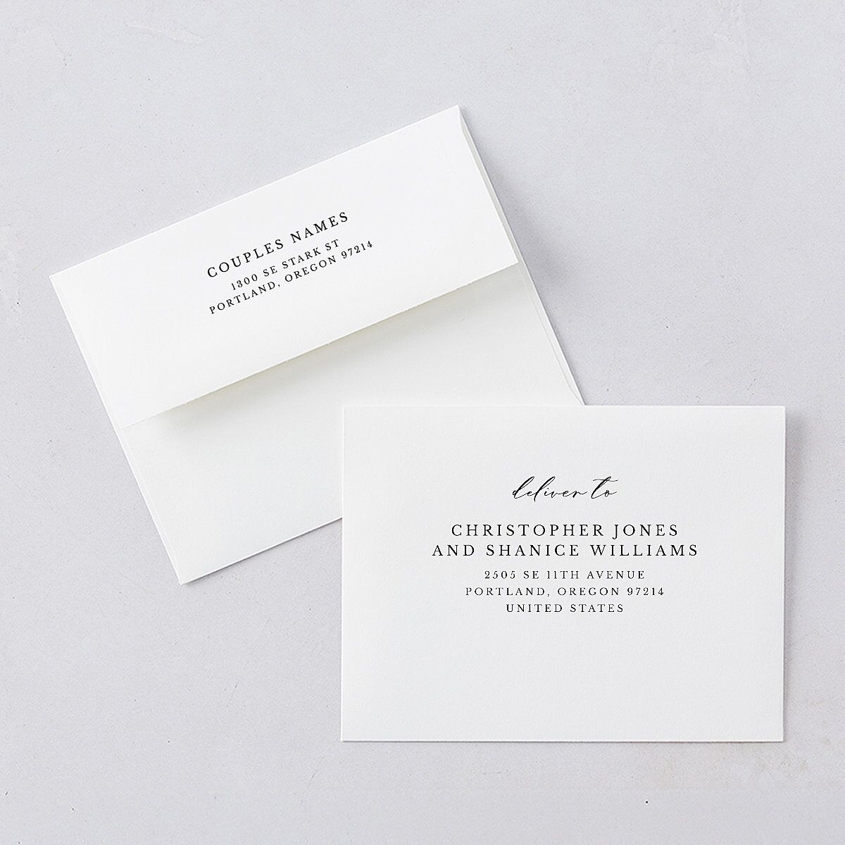 Eucalyptus Frame Thank You Card Envelopes Standard Pure White White Both Recipient and Return Addresses Signature