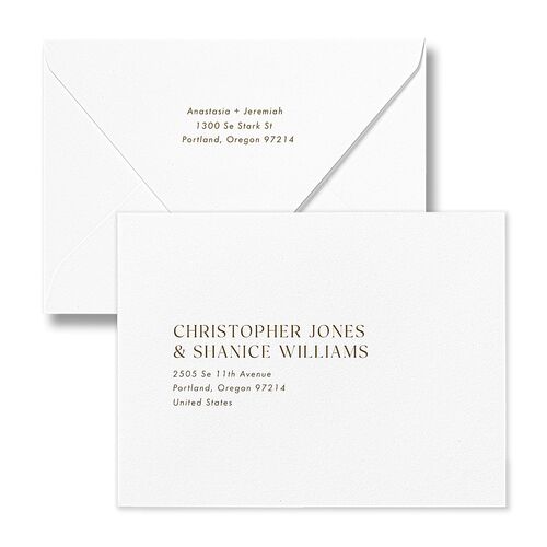 Photo Splash Save the Date Magnet Euro Envelopes Marigold White Recipient Address Luxe Signature