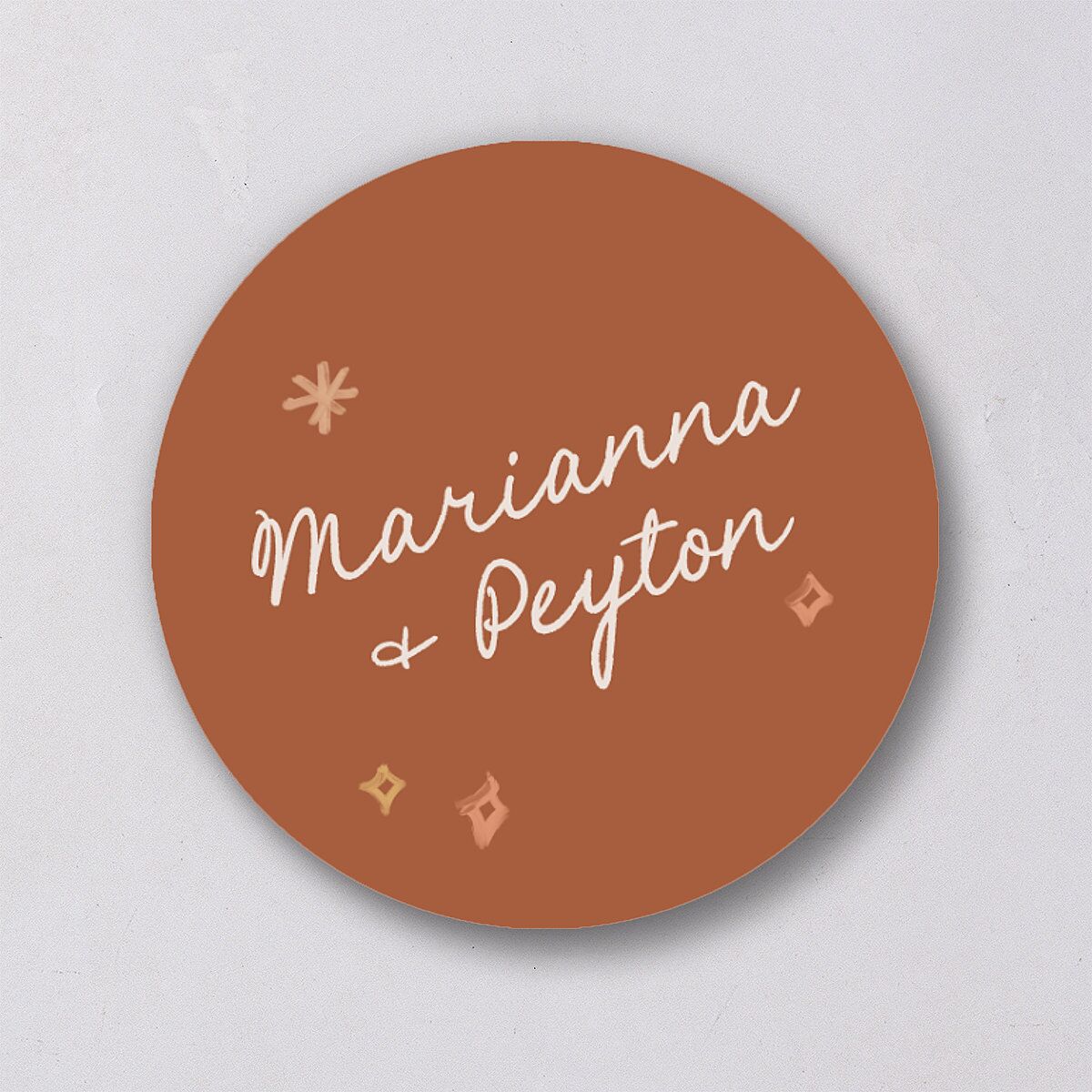 Whimsical Drawn Flowers Wedding Stickers Thyme Circle