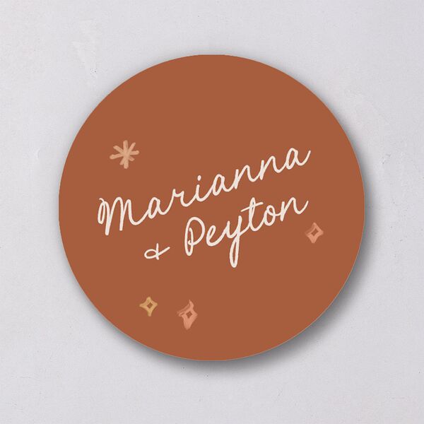 Whimsical Drawn Flowers Wedding Stickers Thyme Circle