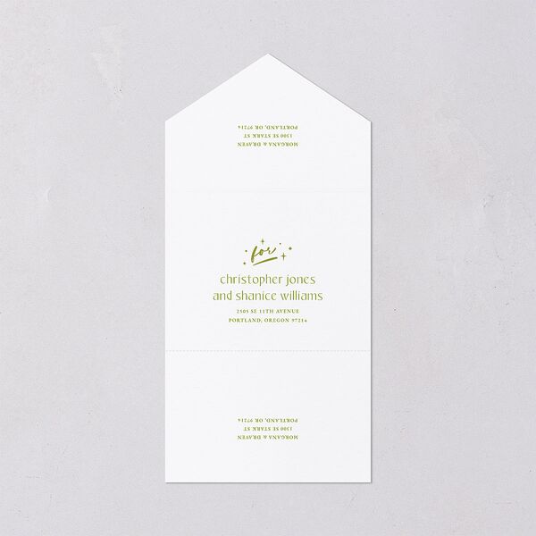 Til Death Do We Disco All-in-One Wedding Invitations Pear Signature Light Both Recipient and Return Addresses No