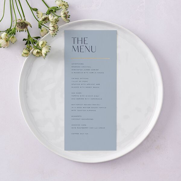 On This Day Menus Gold Midnight Navy Signature