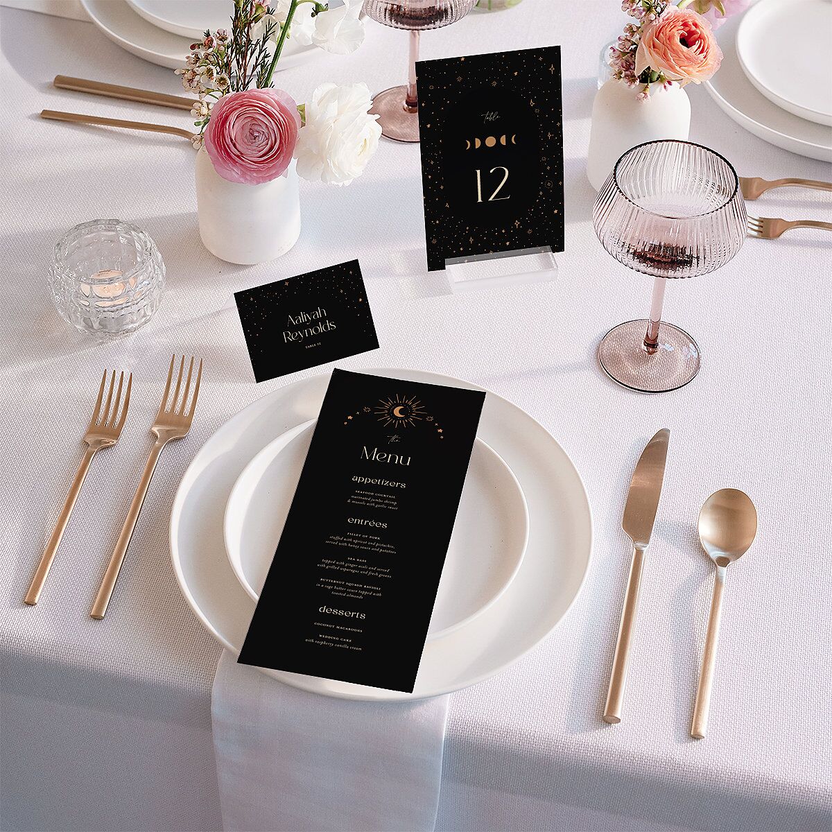 Celestial Galaxy Table Numbers Midnight Signature