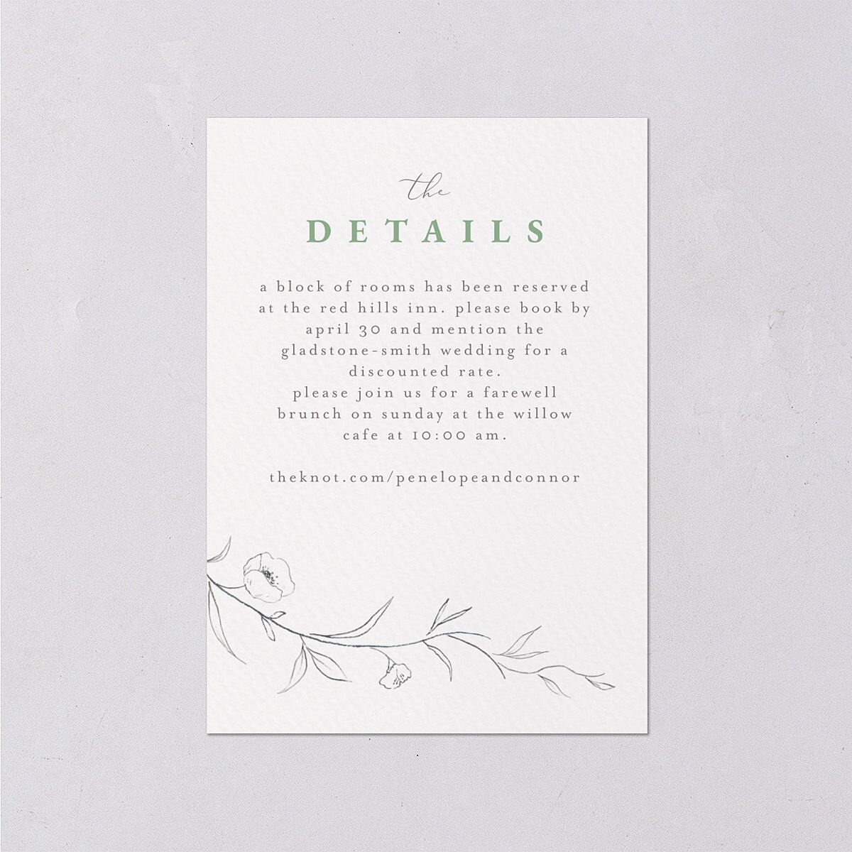 Graceful Botanical Wedding Enclosure Cards — view 1