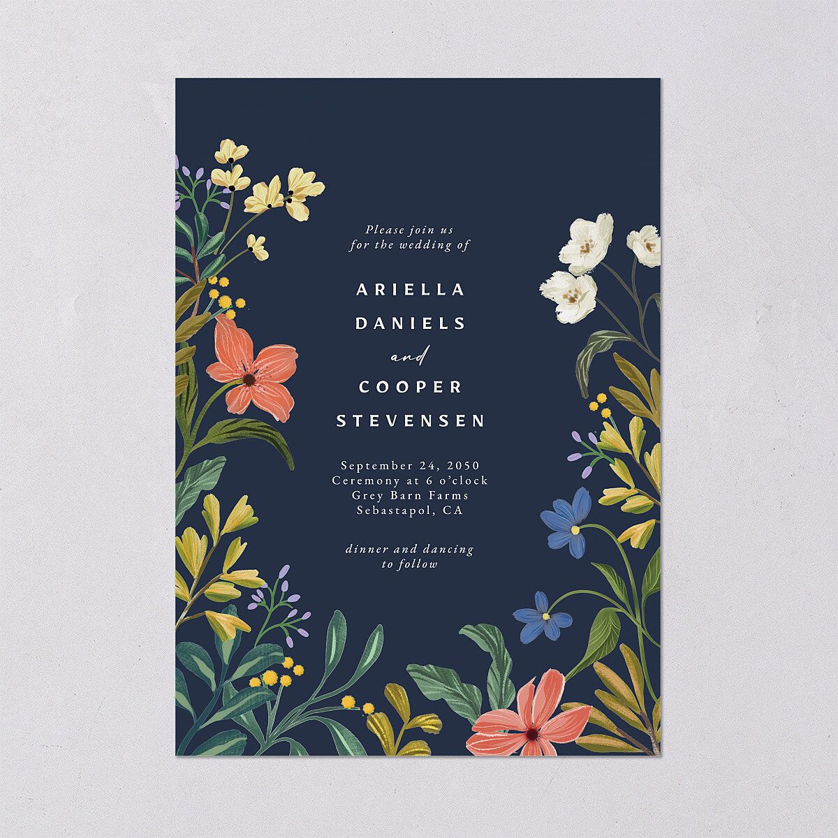 Vintage Garden Wedding Invitations Rose Gold Signature Blank No