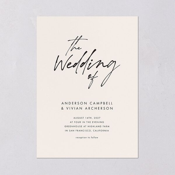 Simply Script Wedding Invitations Linen Signature Blank No Standard