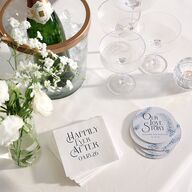 Be Our Guest Coasters Navy Cardboard Circle