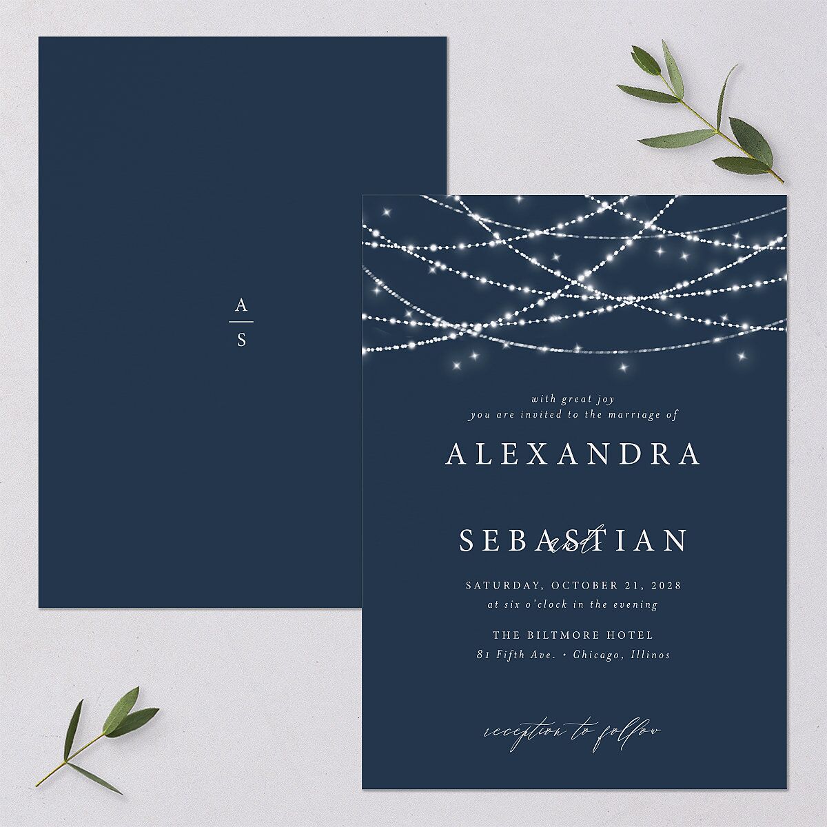 Elegant Lights Wedding Invitations — view 1