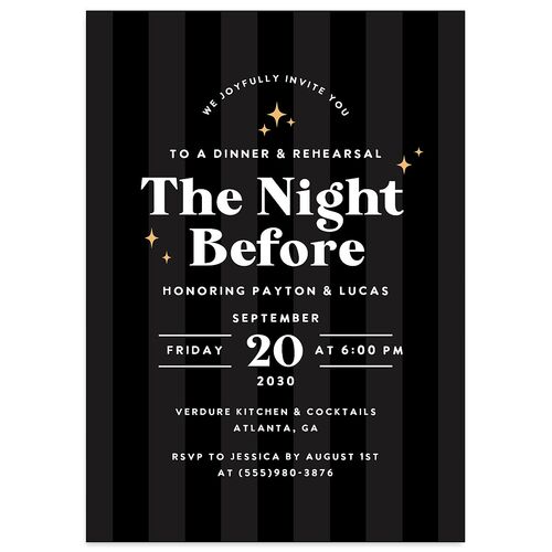 Colorful Retro Stripes Rehearsal Dinner Invitations Licorice Signature Blank Standard