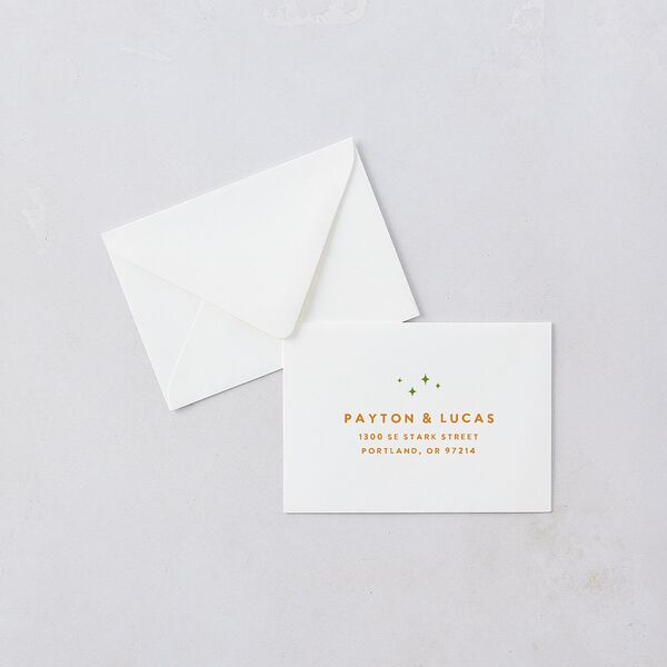 Colorful Retro Stripes Response Card Euro Envelopes White Sea Foam Return Address Luxe