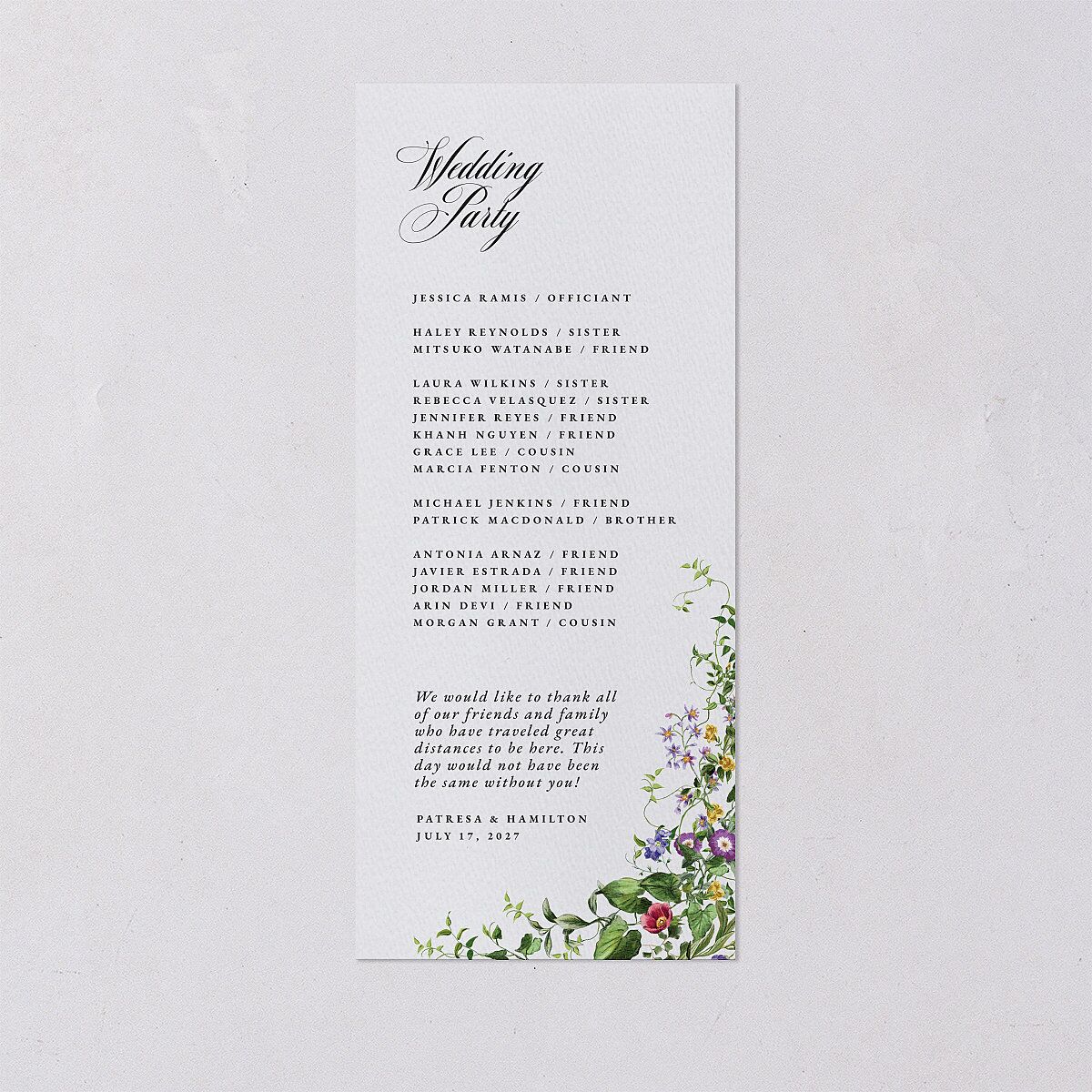 Opulent Garden Foil Wedding Programs — view 2