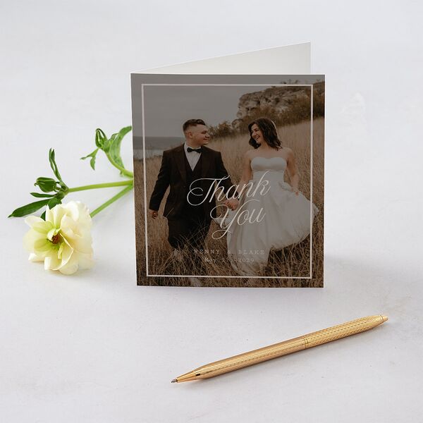 Vintage Script Thank You Cards Midnight