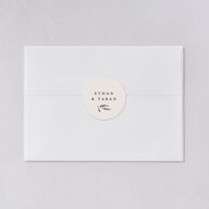 Minimal Leaves Wedding Stickers Bisque Circle