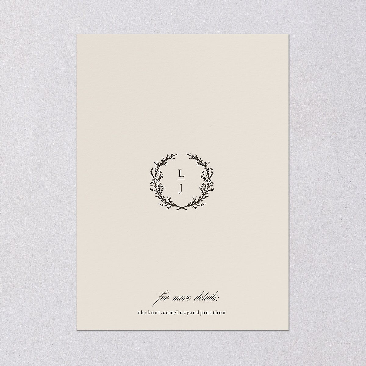 Branches Monogram Wedding Invitations Linen Signature Blank No Standard