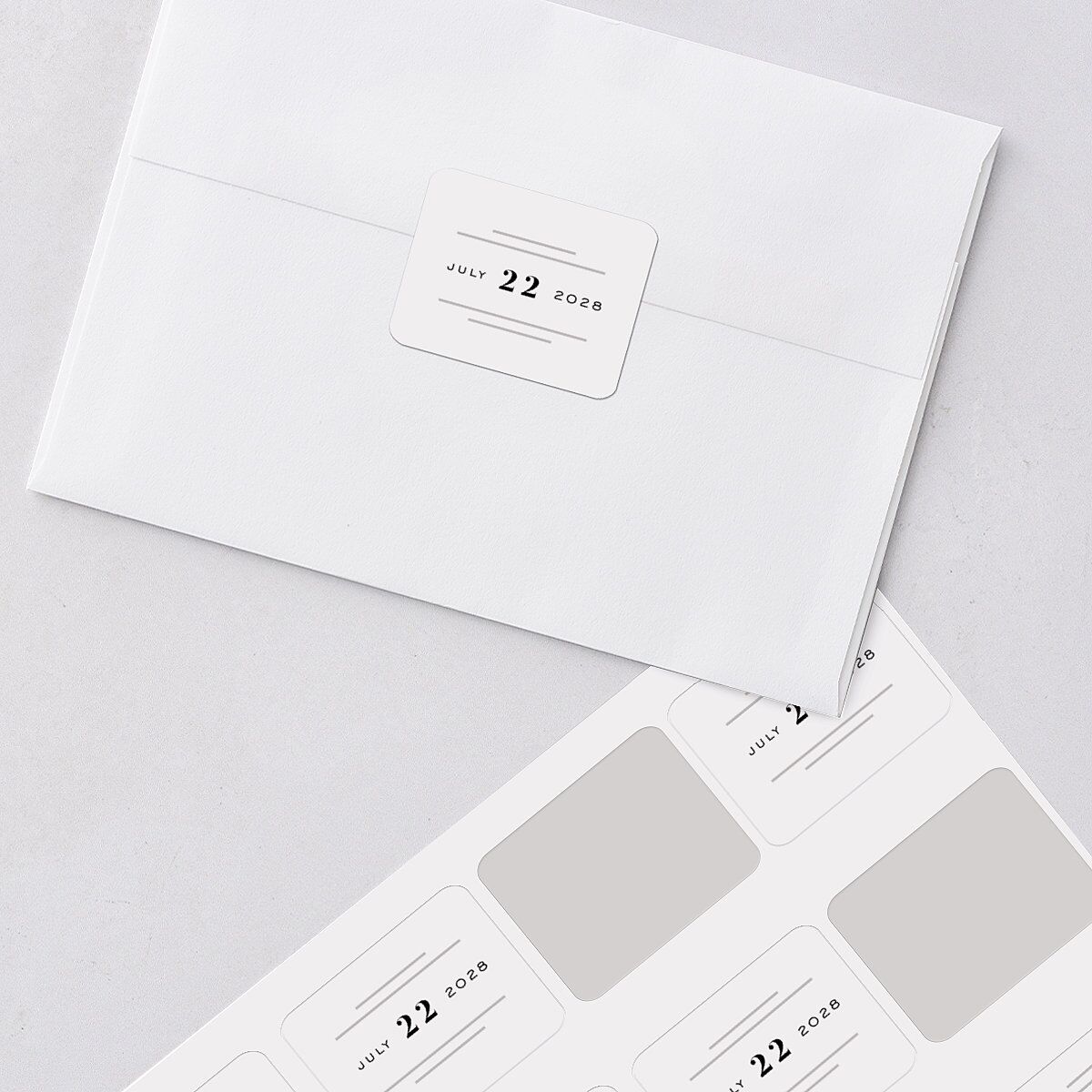 Framed Photo Wedding Stickers Pure White Rounded