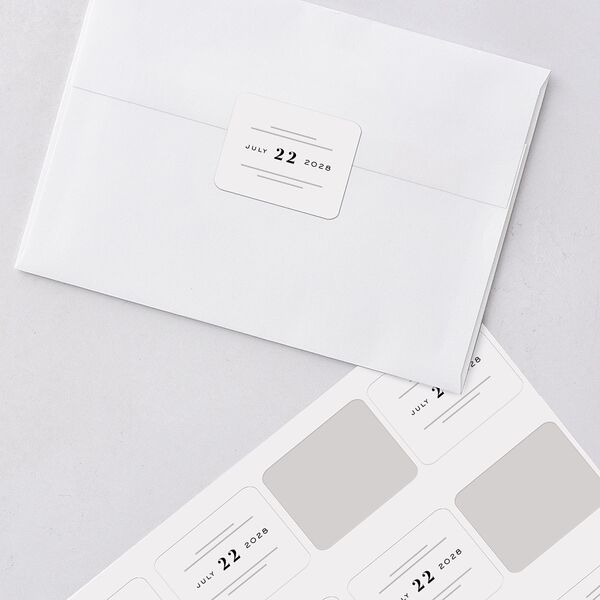 Framed Photo Wedding Stickers Pure White Rounded