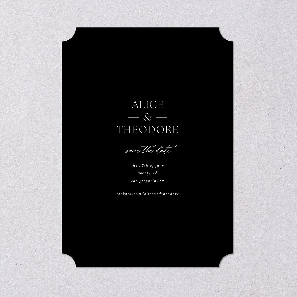 Arboretum Archway Save the Date Cards Gold Licorice Signature smooth Blank No