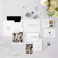 Window Gallery Save the Date Cards Pure White Signature smooth Blank No Standard