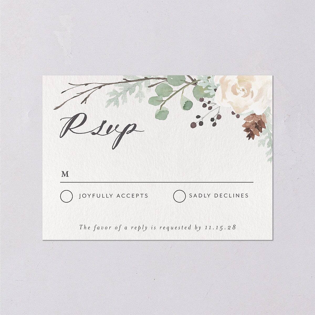 Rustic Botanical Wedding Response Cards Thyme Signature