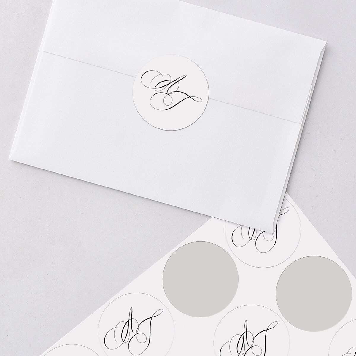 Romantic Lace Wedding Stickers Pure White Circle