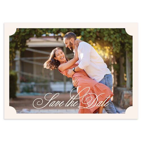 Elegant Eclectic Save the Date Cards Walnut Signature smooth Blank No Standard