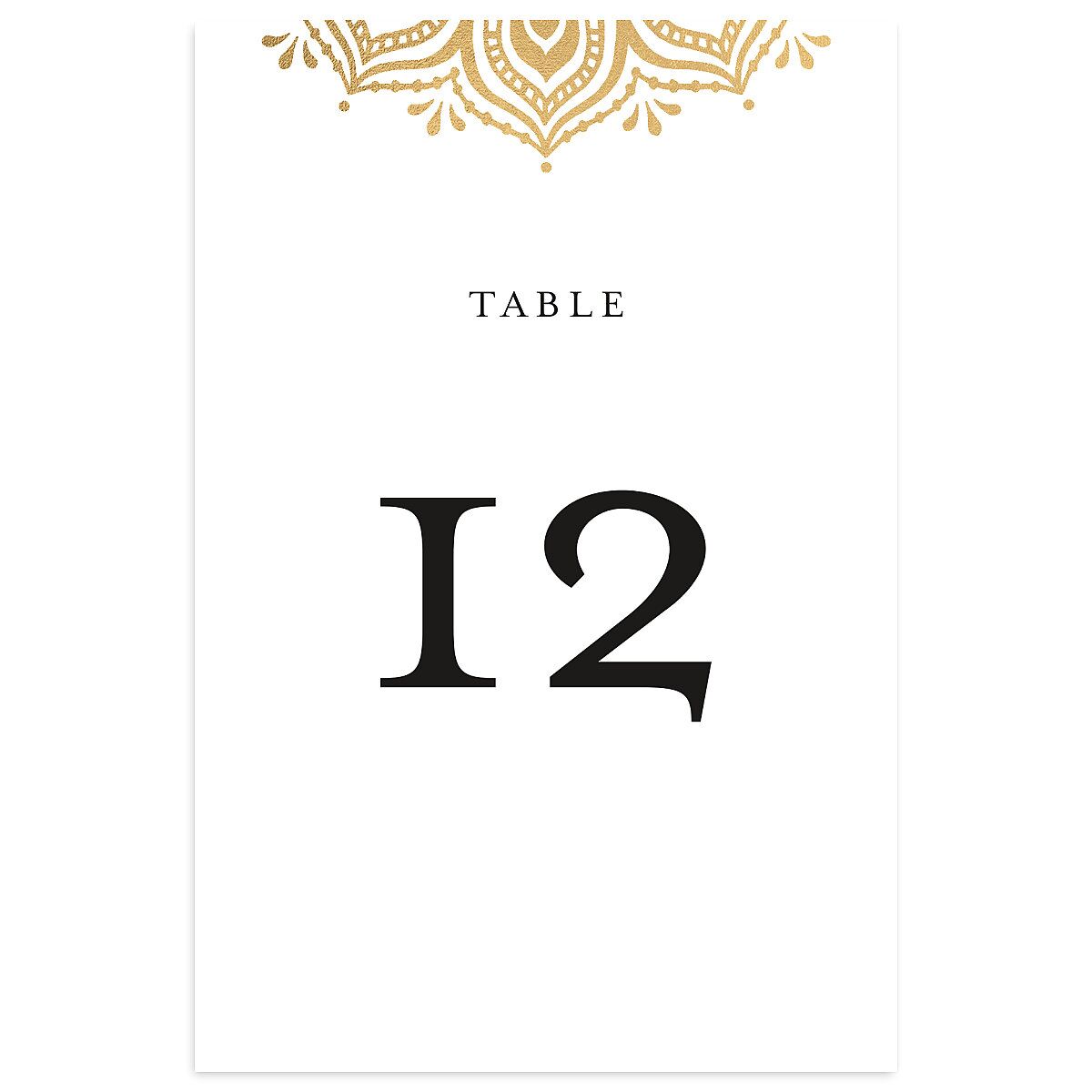 Gilded Adornment Table Numbers