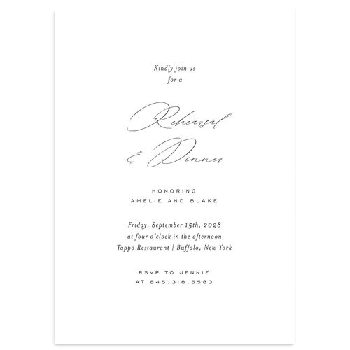 Foil Arch Rehearsal Dinner Invitations Charcoal Signature Blank Standard