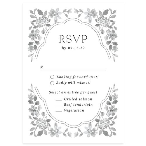 Porcelain Blue Floral Watercolor Wedding Response Cards Midnight Signature Standard